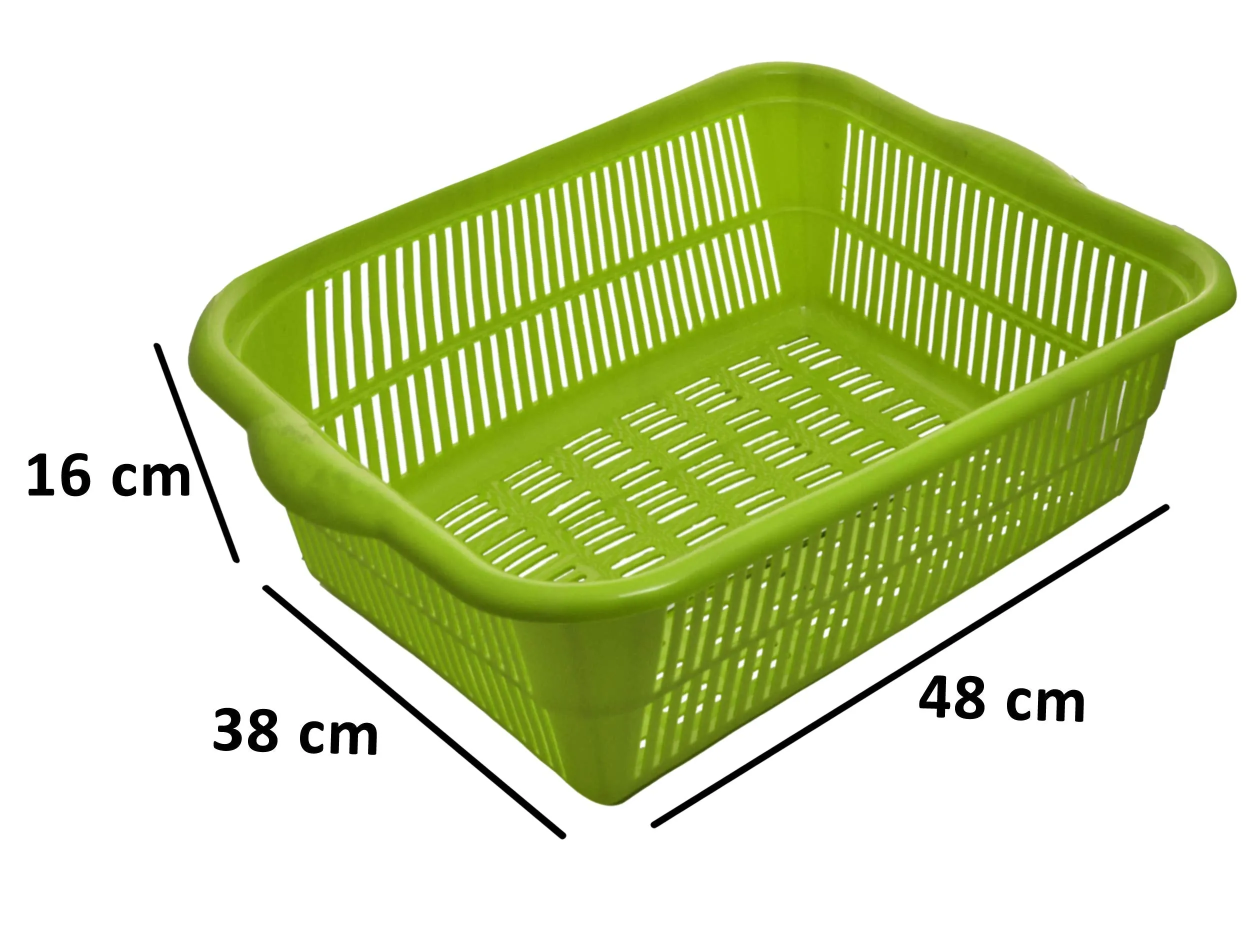 Kuber Industries 2 Pieces Plastic Kitchen Dish Rack Drainer Vegetables and Fruits Basket Dish Rack Multipurpose Organizers,Large Size,Green & Yellow - KUBMART791