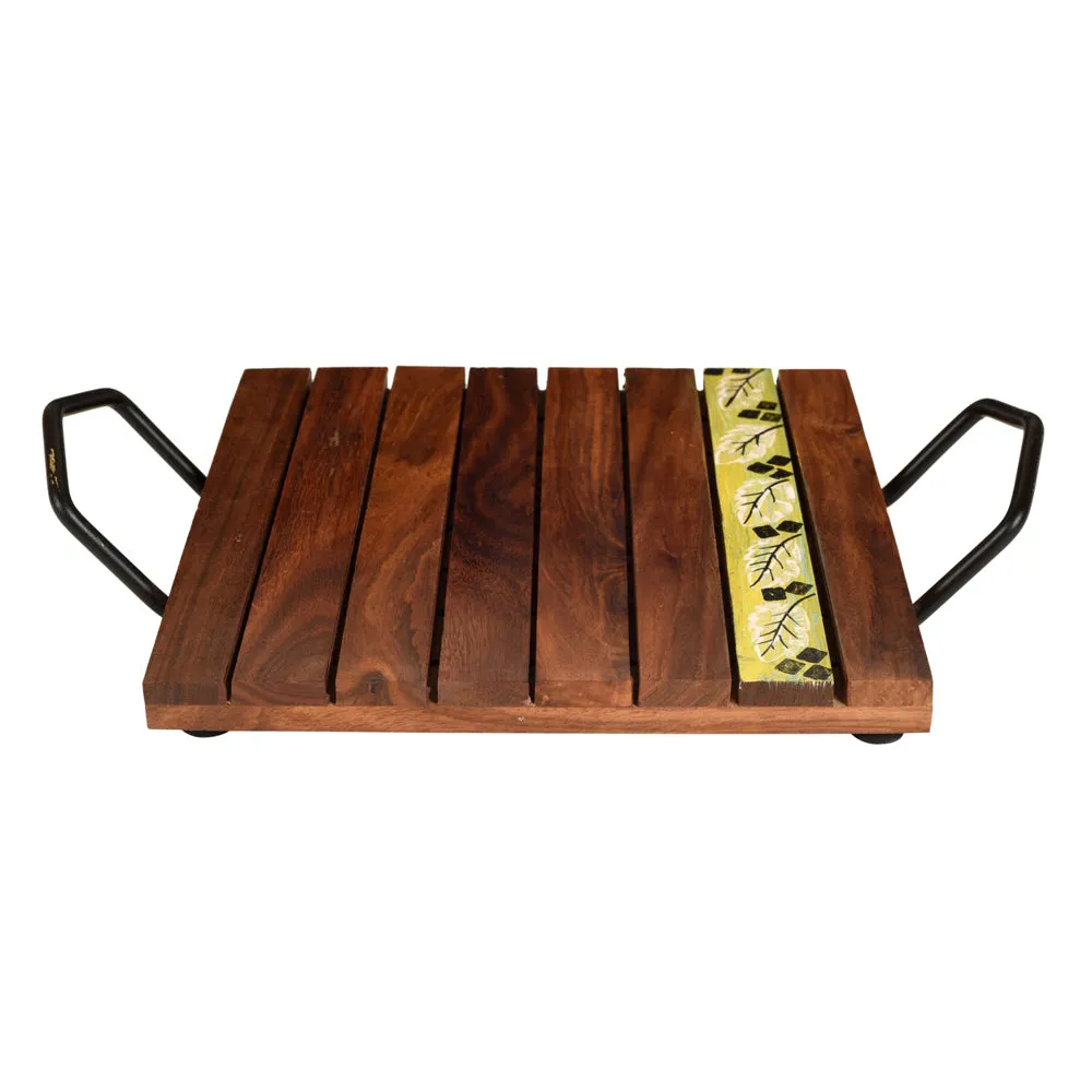 'Leaf of Nature' Snack Tray in Rosewood (11x8x2)