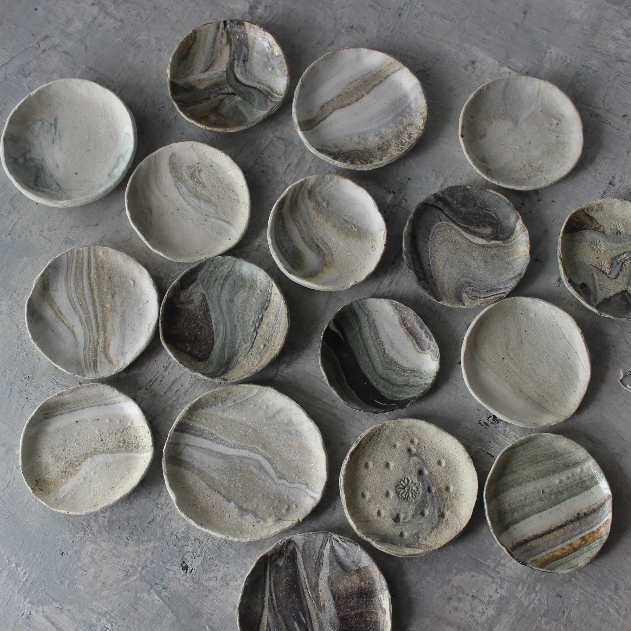 Little Ceramic Trays Marbled