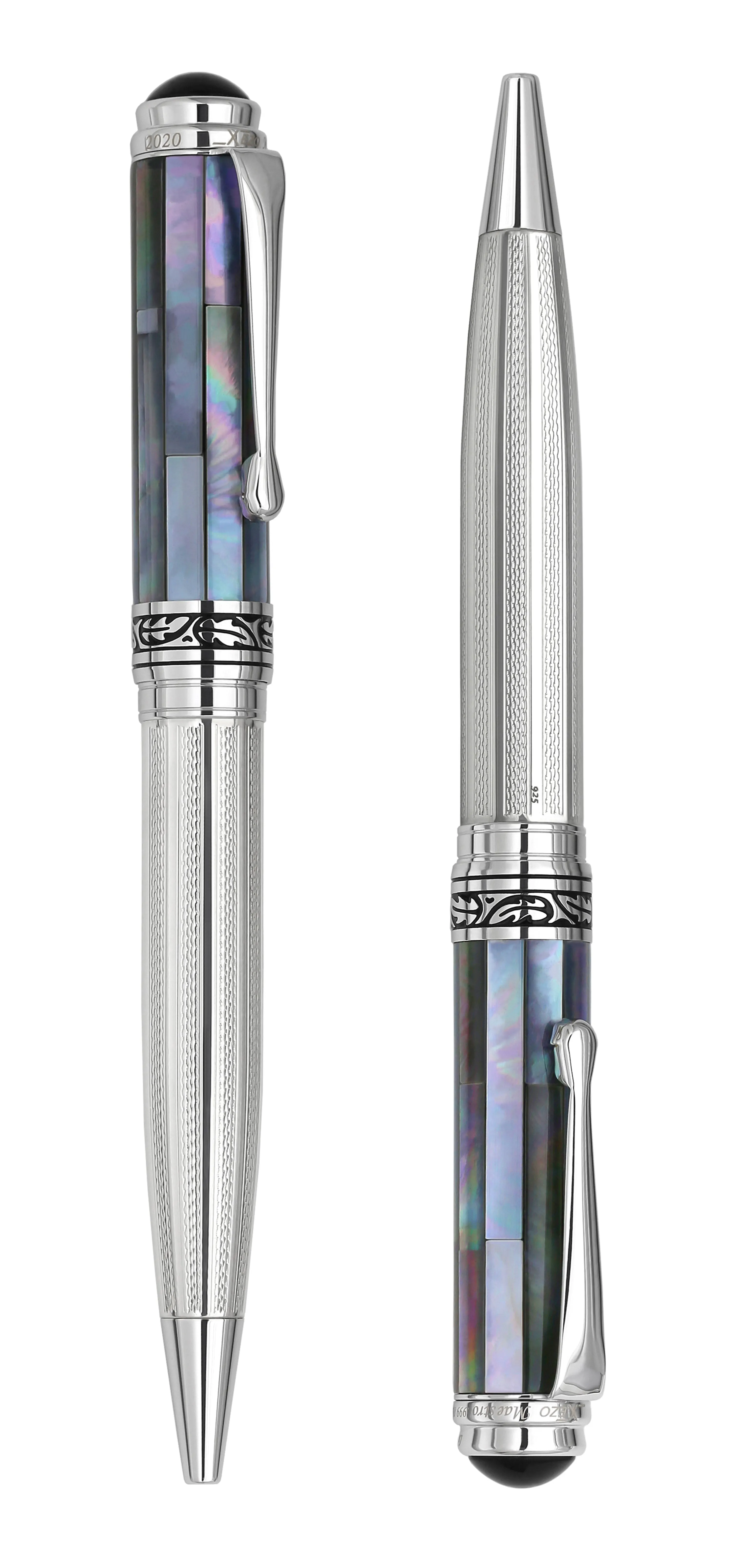 Maestro® 925 Sterling Silver Ballpoint Pen - Black Mother of Pearl Cap