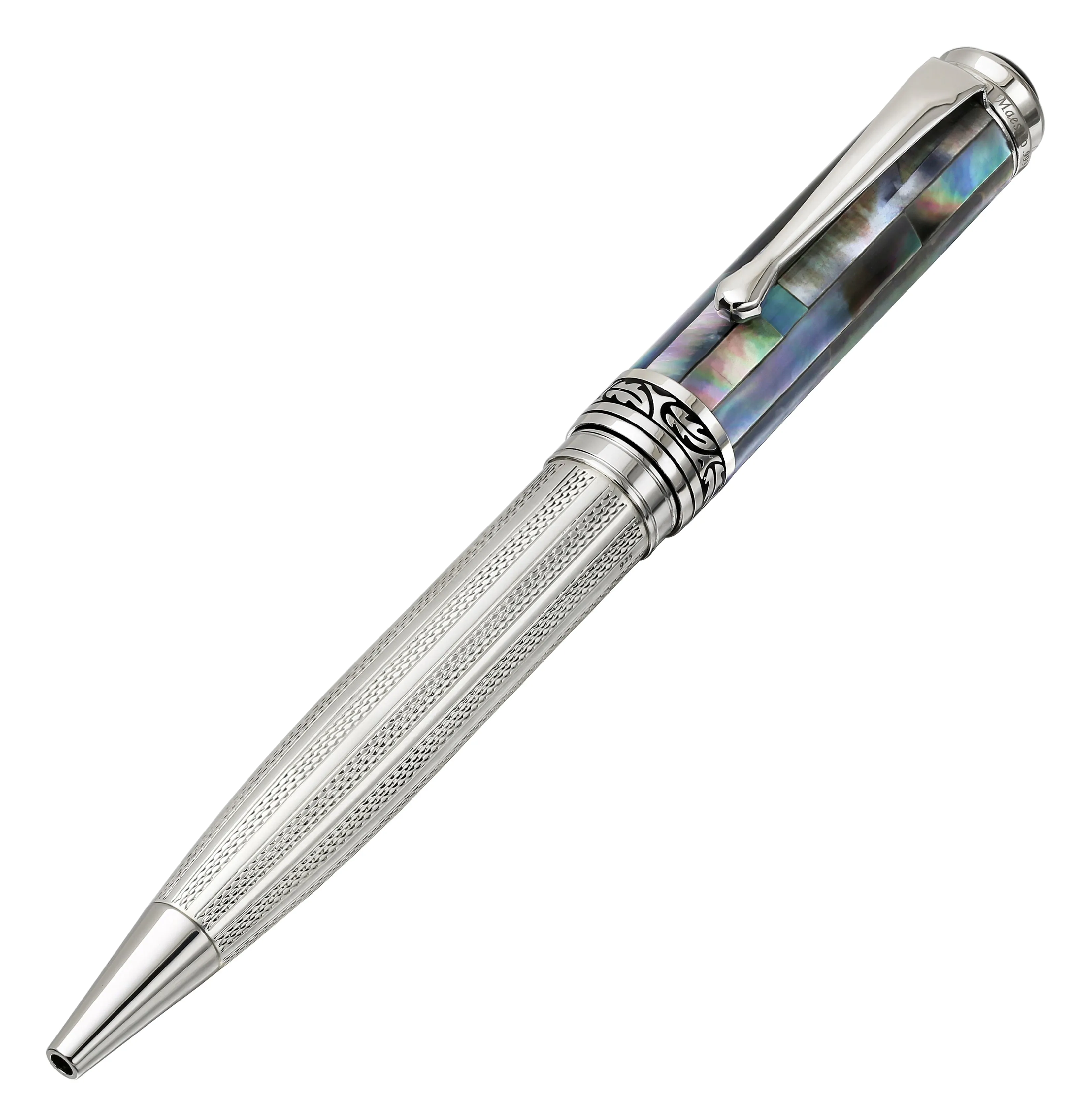 Maestro® 925 Sterling Silver Ballpoint Pen - Black Mother of Pearl Cap