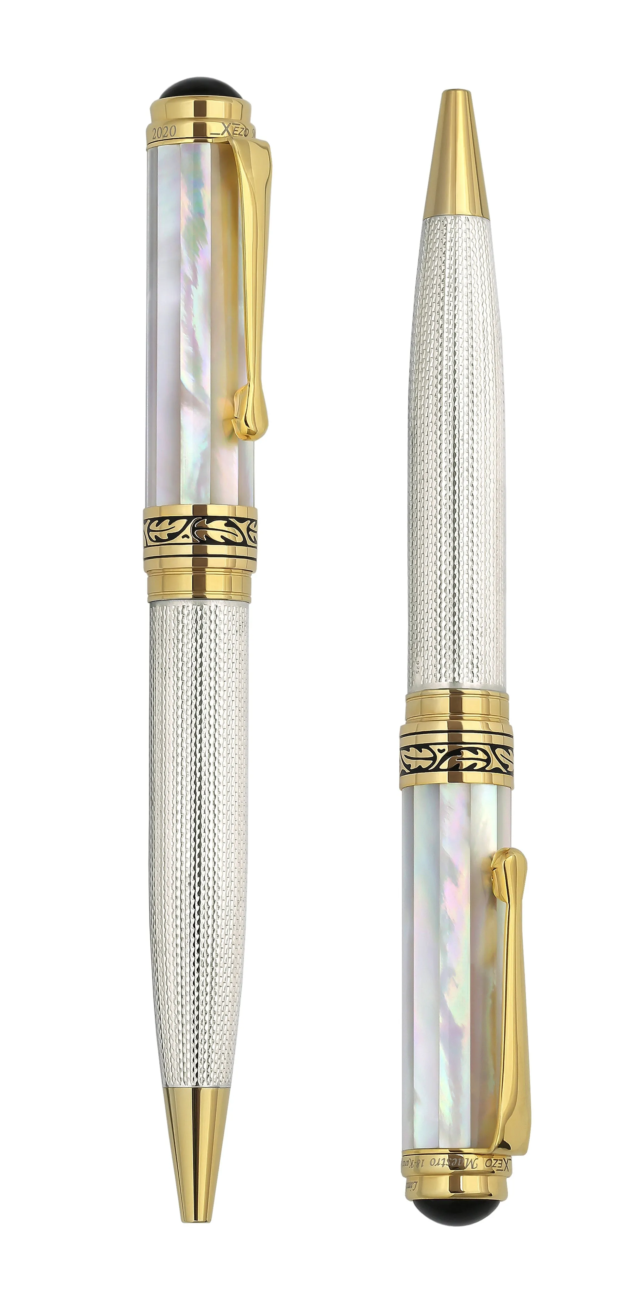 Maestro® 925 Sterling Silver Ballpoint Pen - White Mother of Pearl Cap