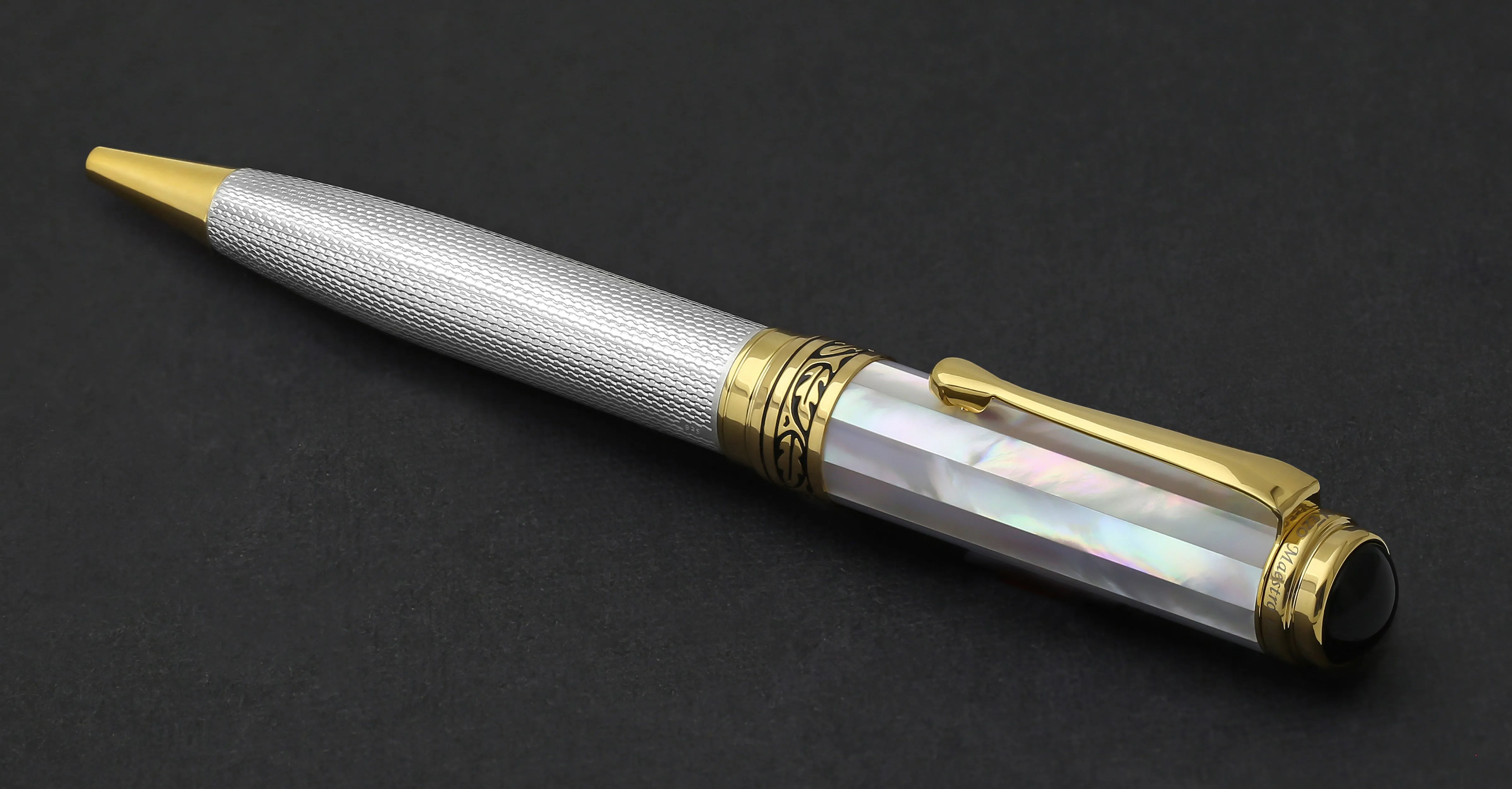 Maestro® 925 Sterling Silver Ballpoint Pen - White Mother of Pearl Cap