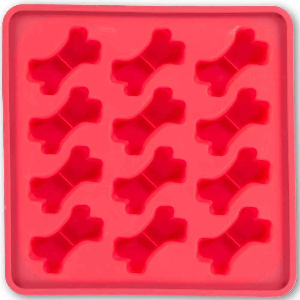 Messy Mutts Framed Silicone Dog Treat Making Mold (12 Bones, Watermelon)