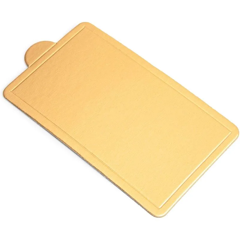 Mini Gold Foil Cake Boards, Rectangular Dessert Base (4 x 2.8 in, 200 Pack)