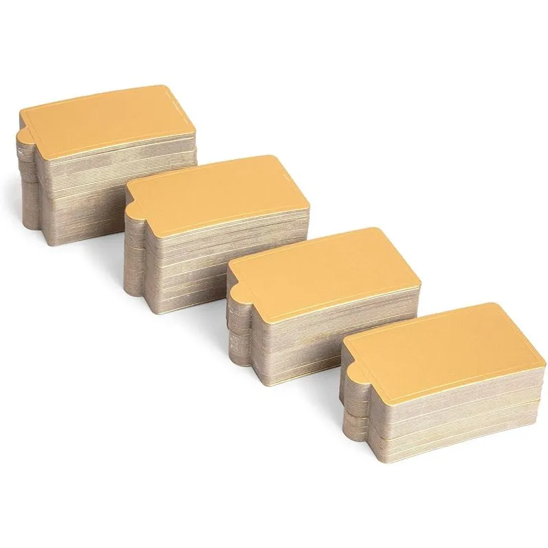 Mini Gold Foil Cake Boards, Rectangular Dessert Base (4 x 2.8 in, 200 Pack)