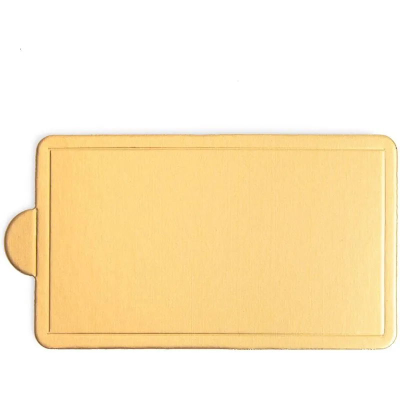 Mini Gold Foil Cake Boards, Rectangular Dessert Base (4 x 2.8 in, 200 Pack)