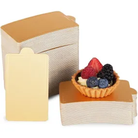 Mini Gold Foil Cake Boards, Rectangular Dessert Base (4 x 2.8 in, 200 Pack)