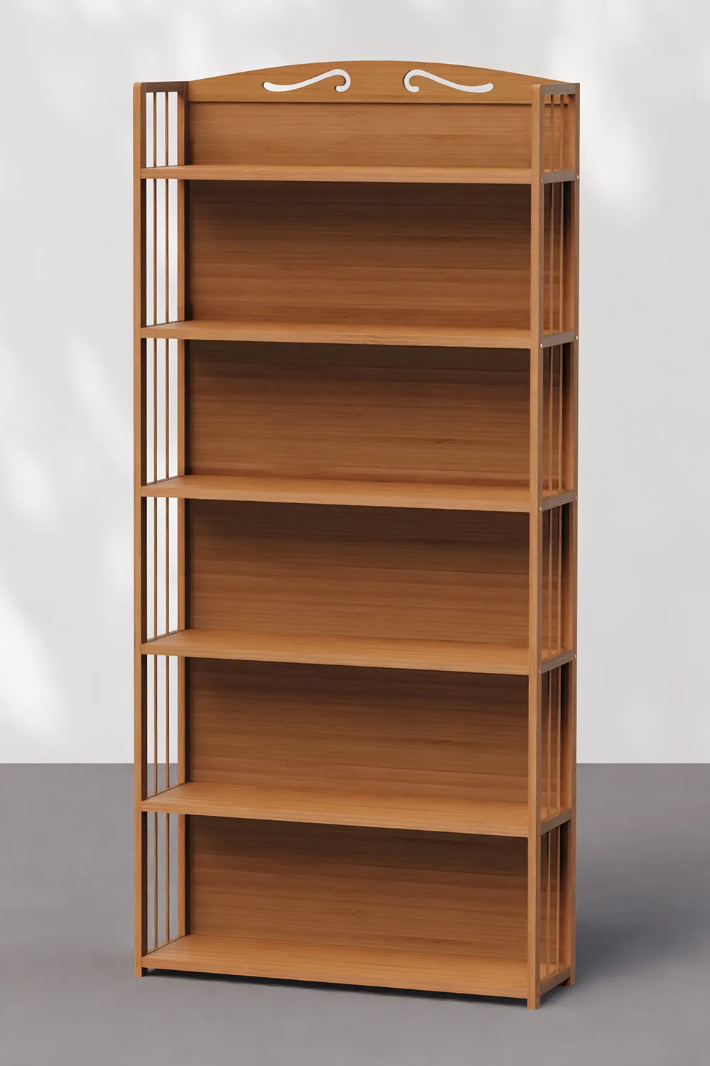 Modern 6 Shelves Open Back Bookshelf for Study Room