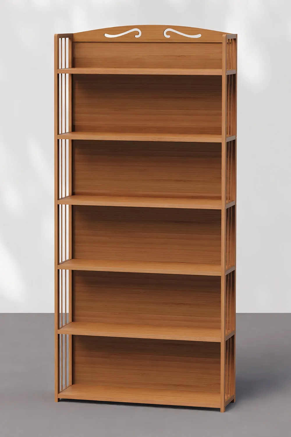 Modern 6 Shelves Open Back Bookshelf for Study Room