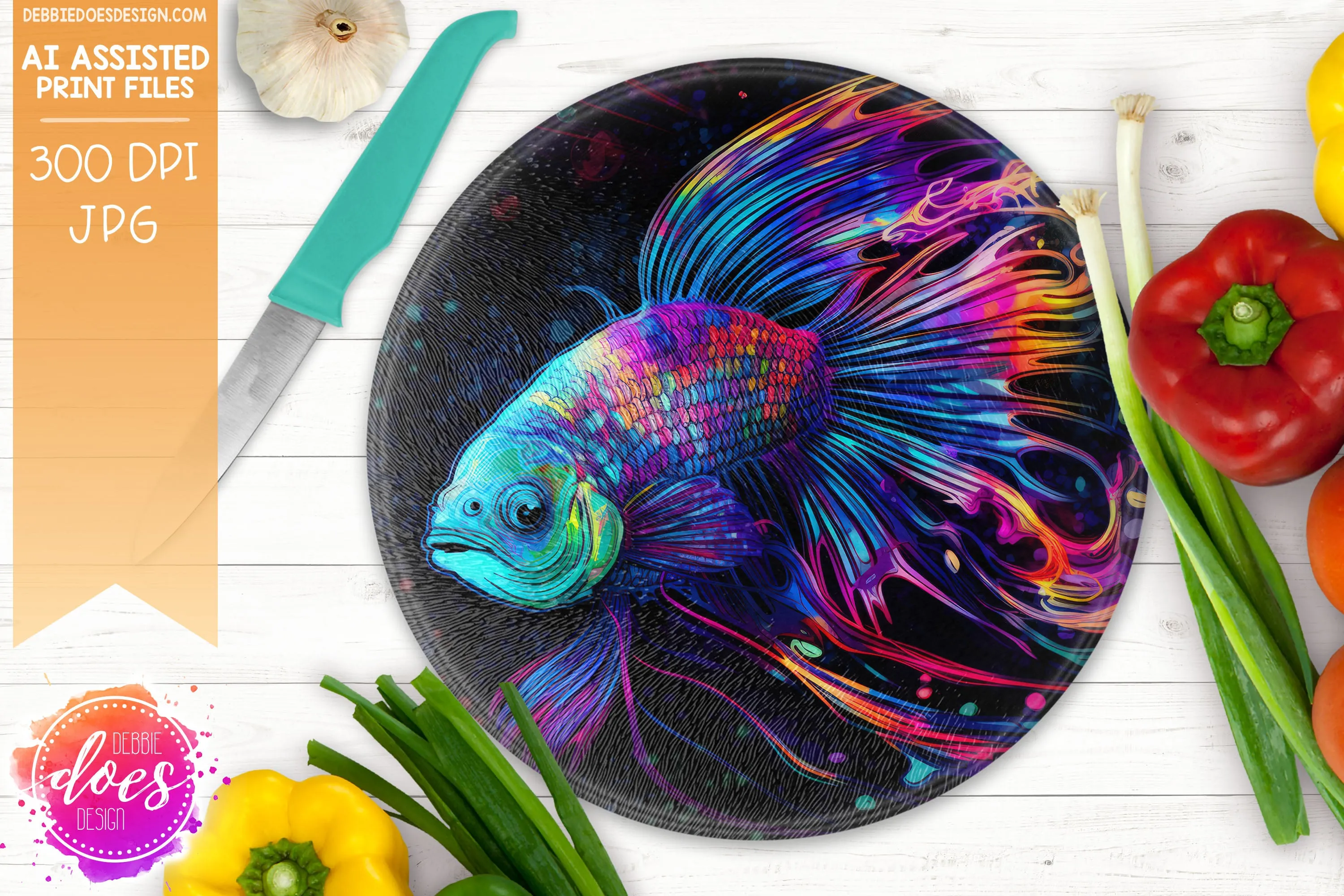 Neon Beta 2 - Cutting Boards -  Printable/Sublimation Design