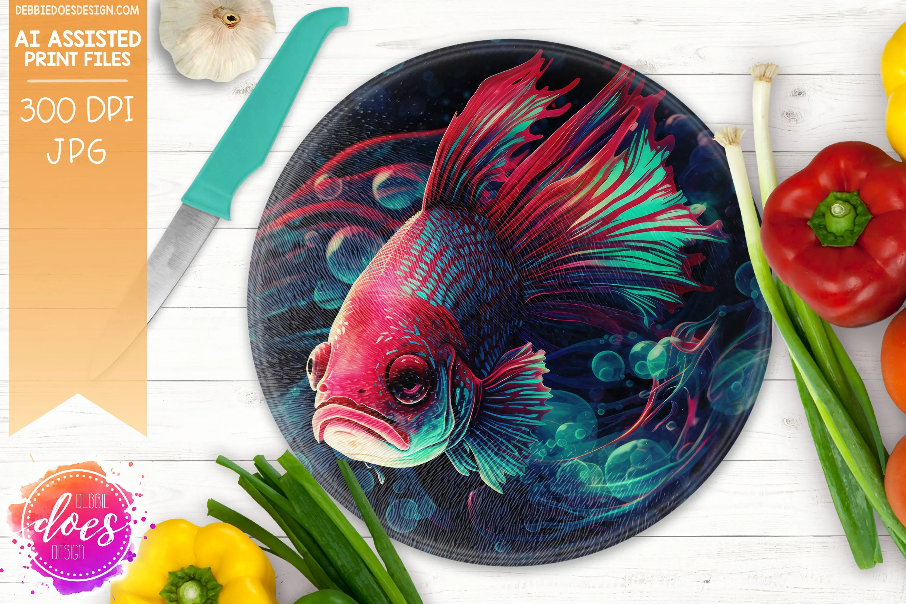 Neon Beta 3 - Cutting Boards -  Printable/Sublimation Design