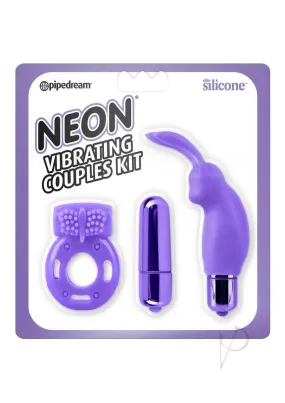 Neon Vibrating Couples Kit Purple