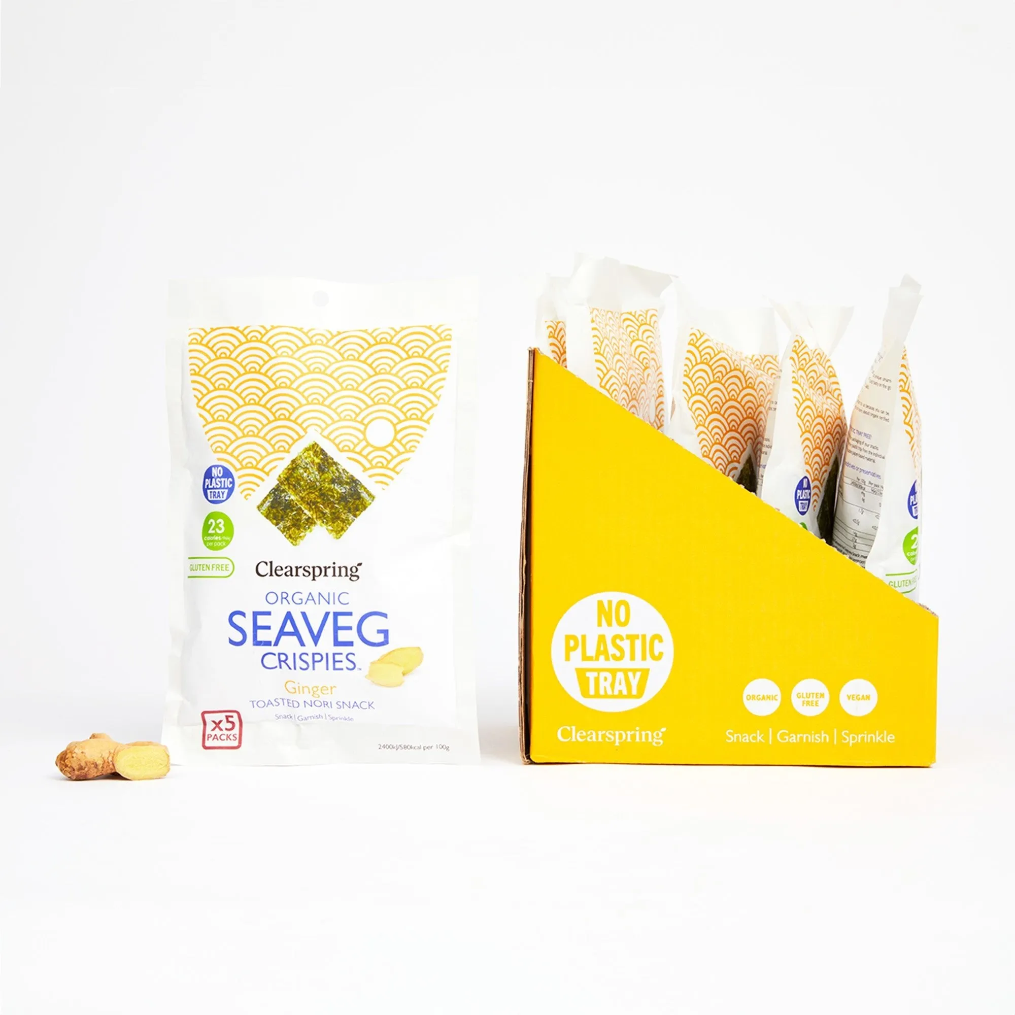 Organic Seaveg Crispies Multipack - Ginger (Crispy Seaweed Thins)