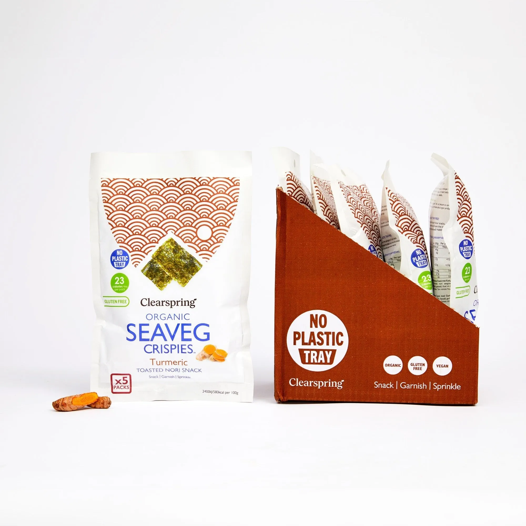 Organic Seaveg Crispies Multipack - Turmeric (Crispy Seaweed Thins) (6 Pack)