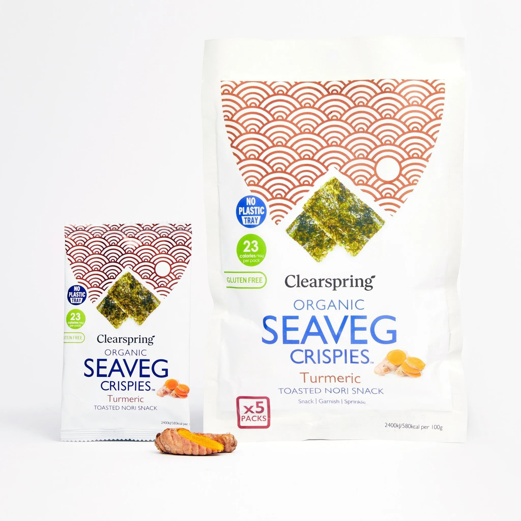 Organic Seaveg Crispies Multipack - Turmeric (Crispy Seaweed Thins) (6 Pack)