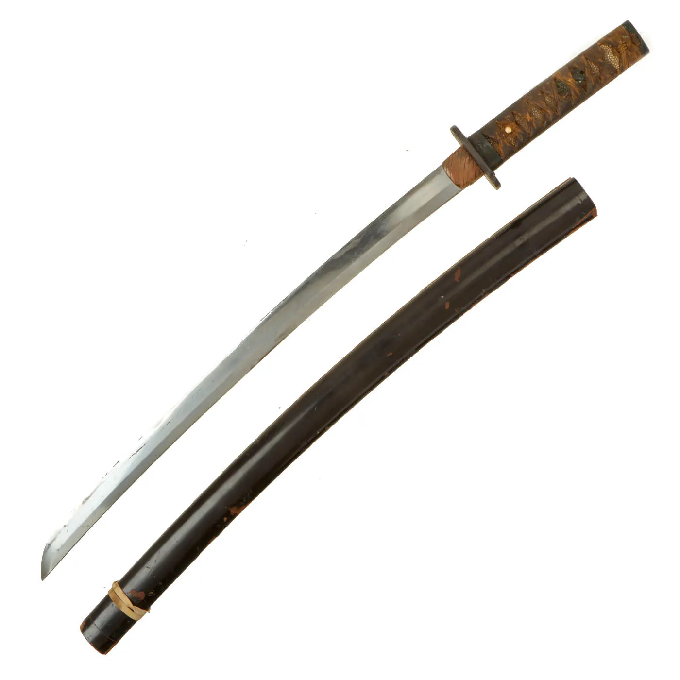 Original Edo Period Japanese Wakizashi Short Sword with Handmade Blade & Scabbard in Bring Home Box