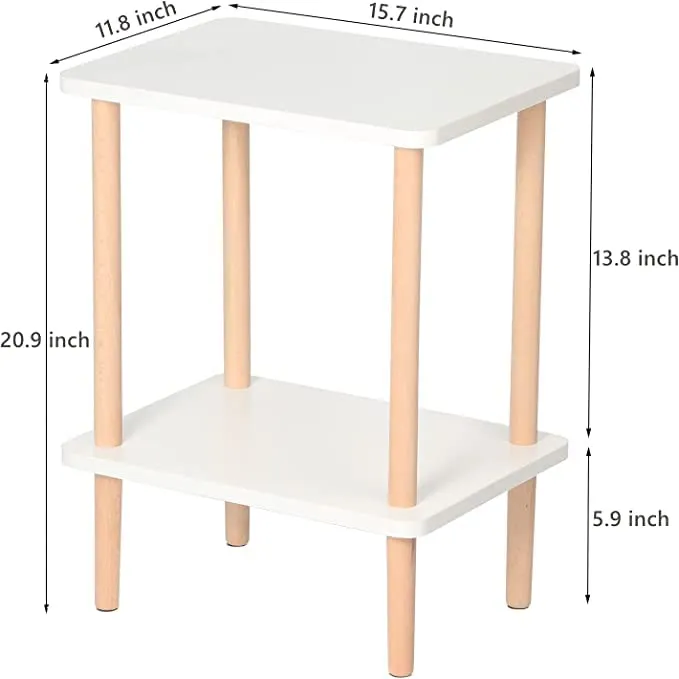 OXMIC Wooden Off White Console Table for Living/Hallway Room Bedside Table, Side Table Wooden Coffee Stand,Wood Round Shape Three Legs Engineered Wood Bedside Table White