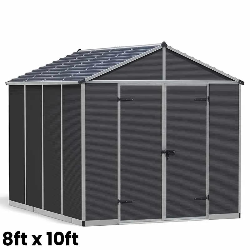 Palram Canopia Rubicon Dark Grey Shed 8ft Wide