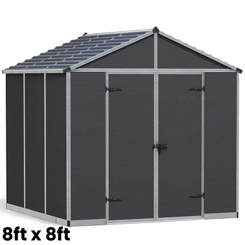 Palram Canopia Rubicon Dark Grey Shed 8ft Wide