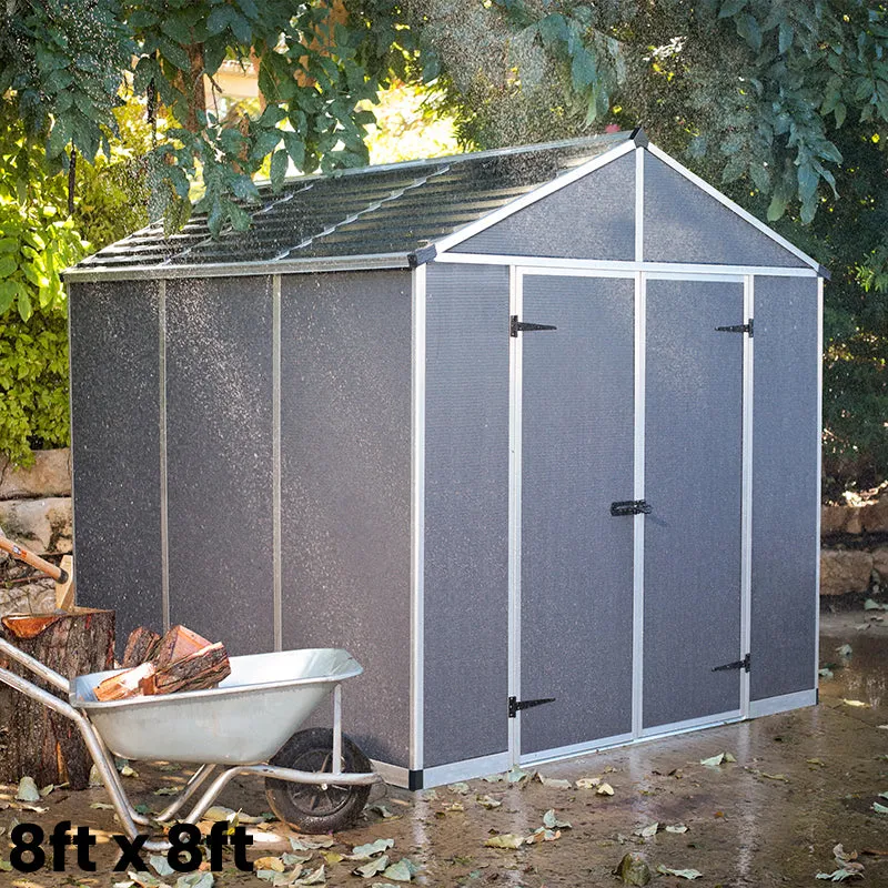 Palram Canopia Rubicon Dark Grey Shed 8ft Wide