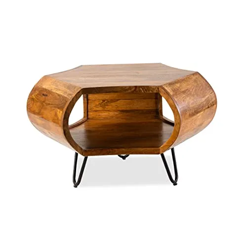 Priti Modern Sheesham Coffee Table for Living Room Center Table Solid Honey Wood Coffee Table| Coffee Table for Small Space Living Room,End Table Tea Table for Balcony