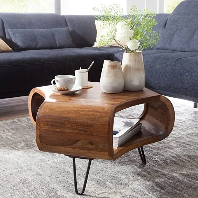 Priti Modern Sheesham Coffee Table for Living Room Center Table Solid Honey Wood Coffee Table| Coffee Table for Small Space Living Room,End Table Tea Table for Balcony