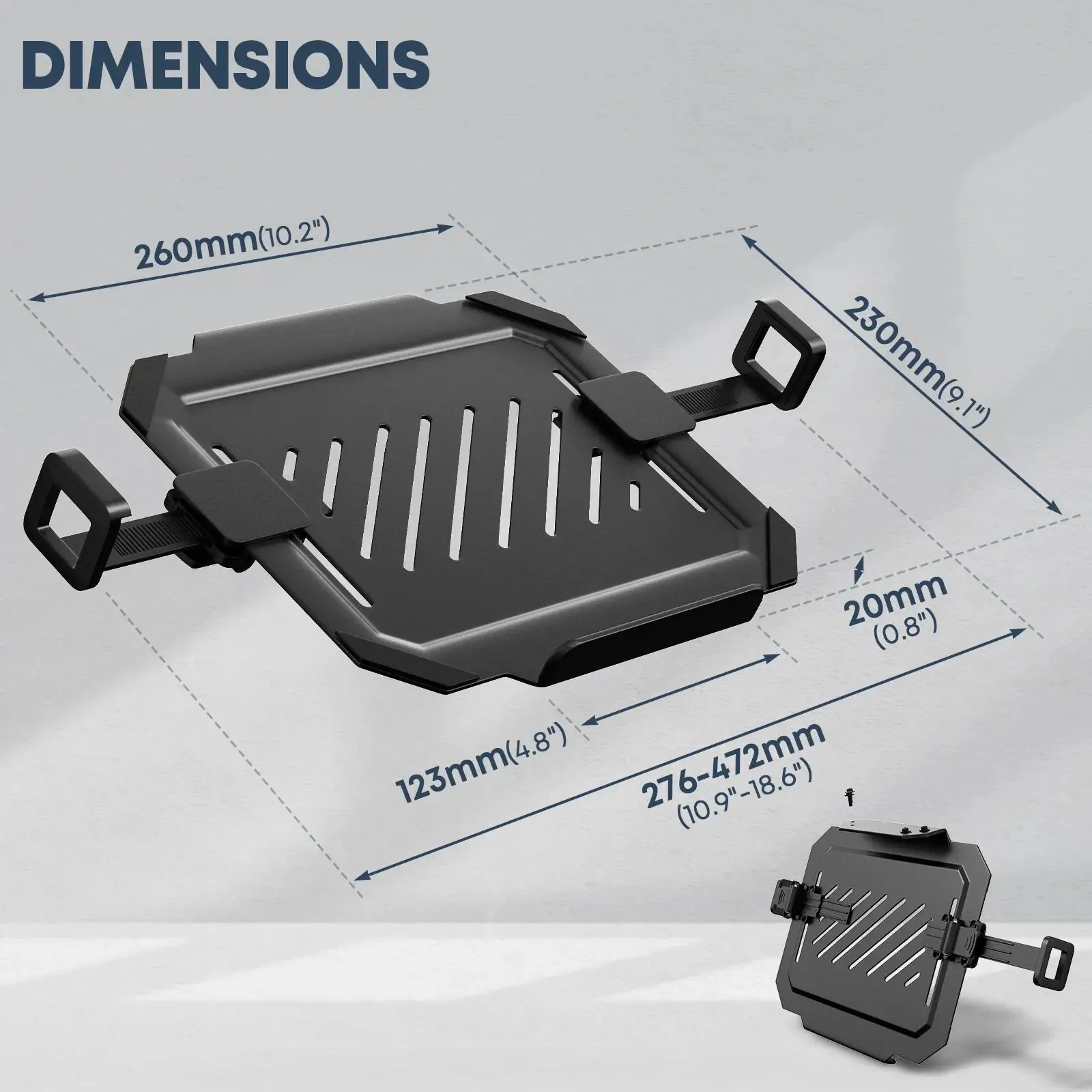 PUTORSEN Laptop VESA Mount Tray Holder for Monitor Arms and Stands