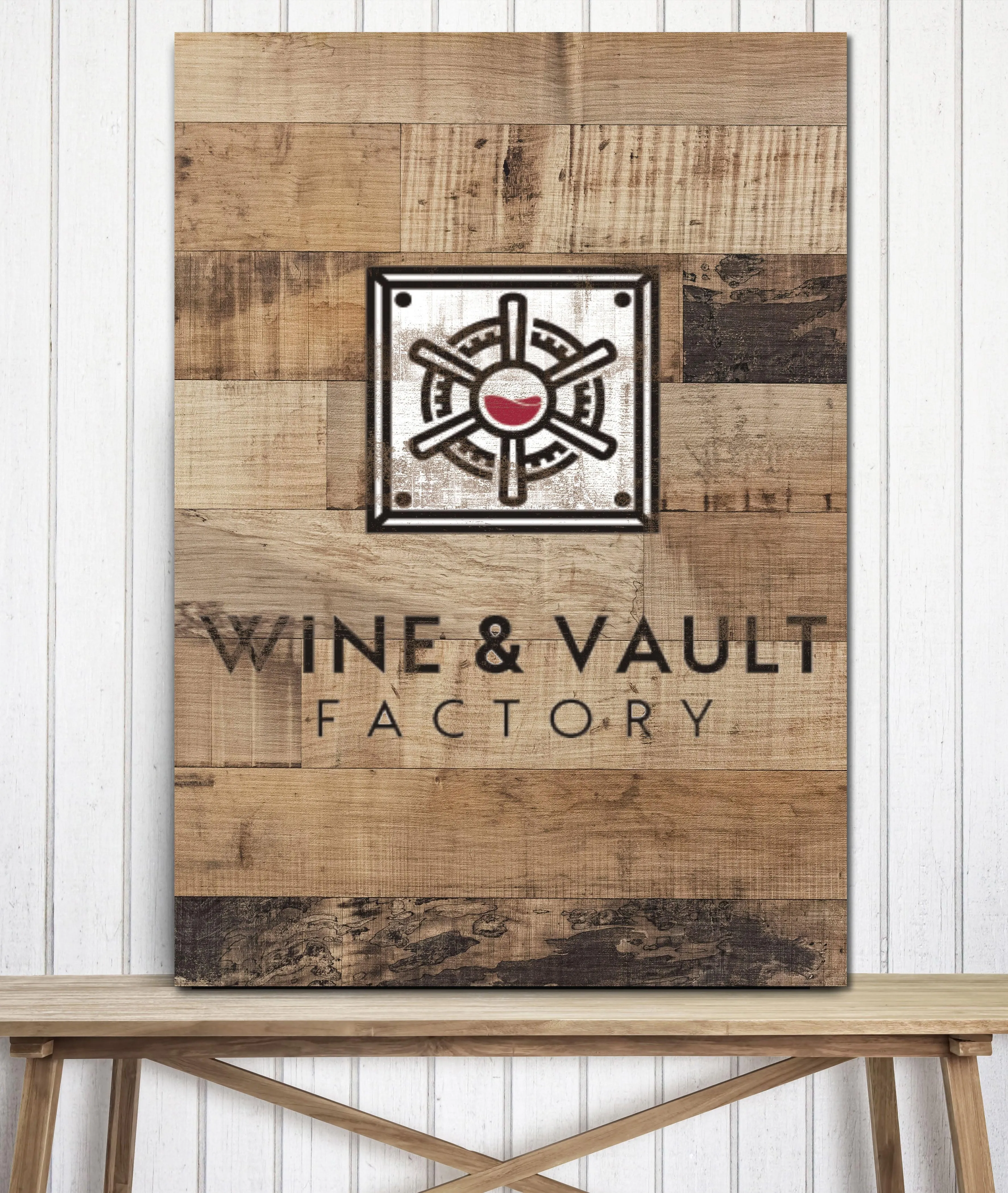 Reclaimed Wood Style Logo to Canvas Wall Art Print - LT22