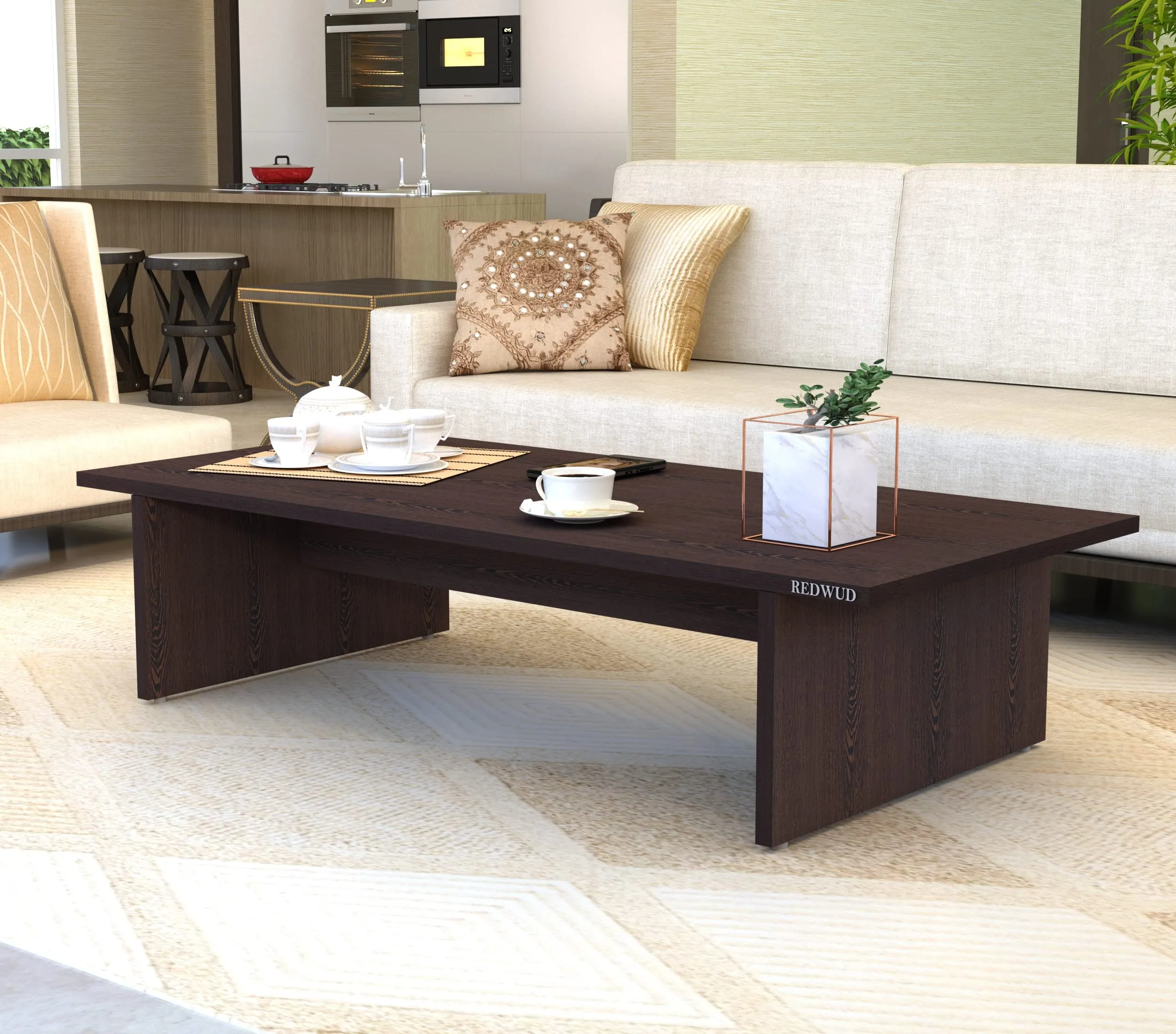 Redwud Maxilla Engineered Wood Coffee Table/Centre Table/Tea Table for Living Room (Wenge, Matte Finsh) D.I.Y