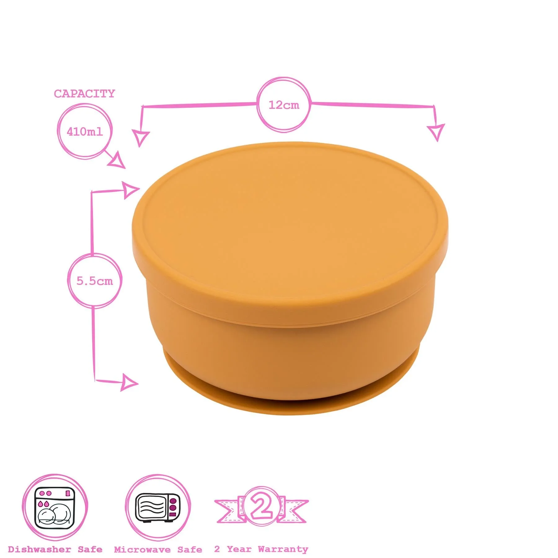 Silicone Baby Suction Bowl with Lid - By Tiny Dining