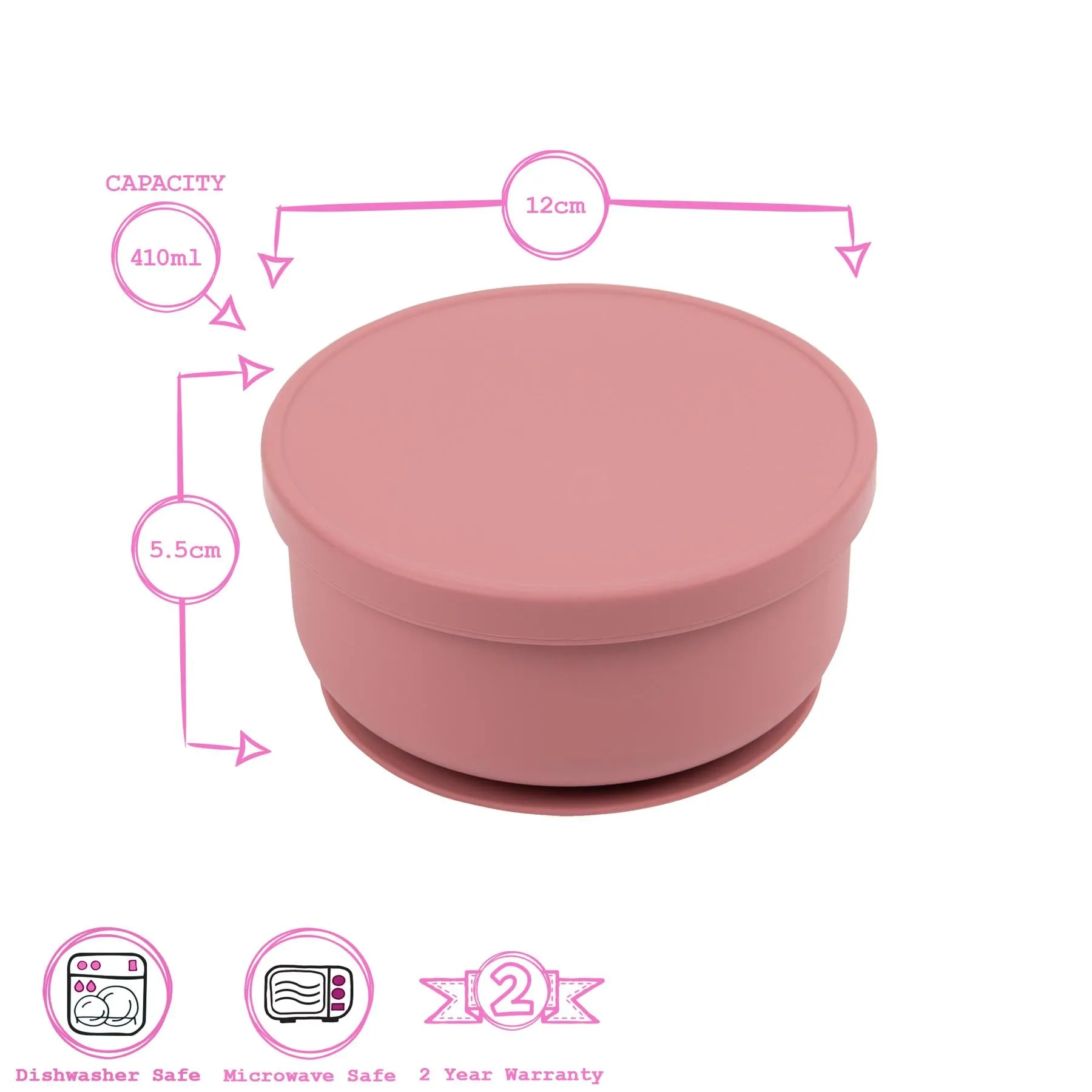 Silicone Baby Suction Bowl with Lid - By Tiny Dining