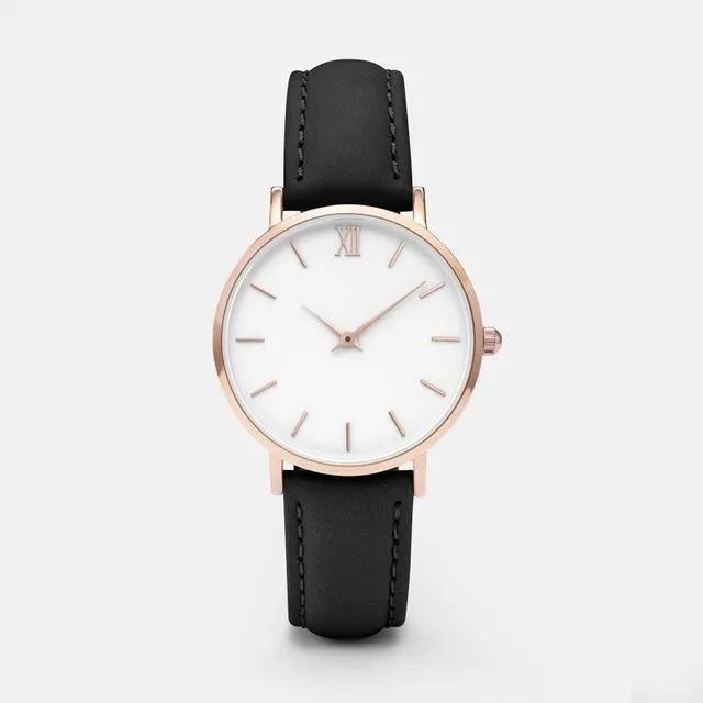 Simple Leather Quartz Woman Watch