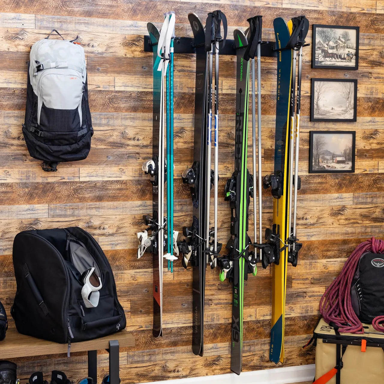 Snowbasin Ski Storage Rack | Holds 8 Pairs of Skis