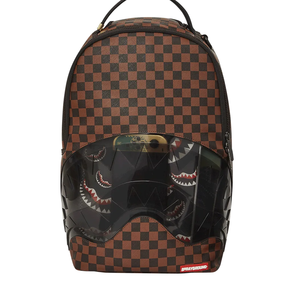 Sprayground Sharks In Paris Clear for Takeoff Backpack - Brown / Black