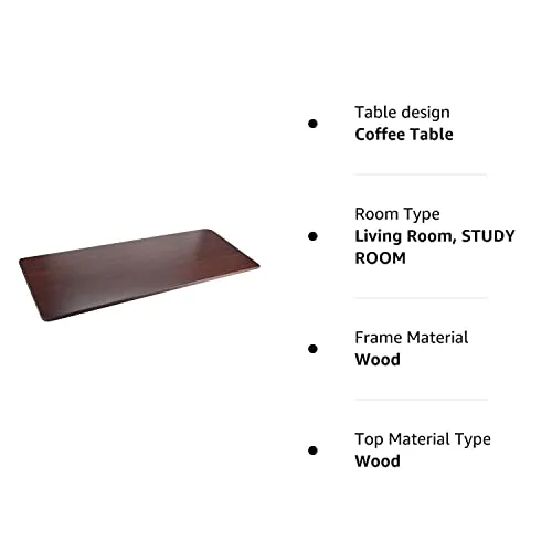 Table top for Centre/Sofa/Office/Coffee Table Folding Wall Brackets Shelf Top Both Side Laminated Semi Gloss finish with PVC Edge Banding.Size-19X32 inchesX17mm Color Rosewood