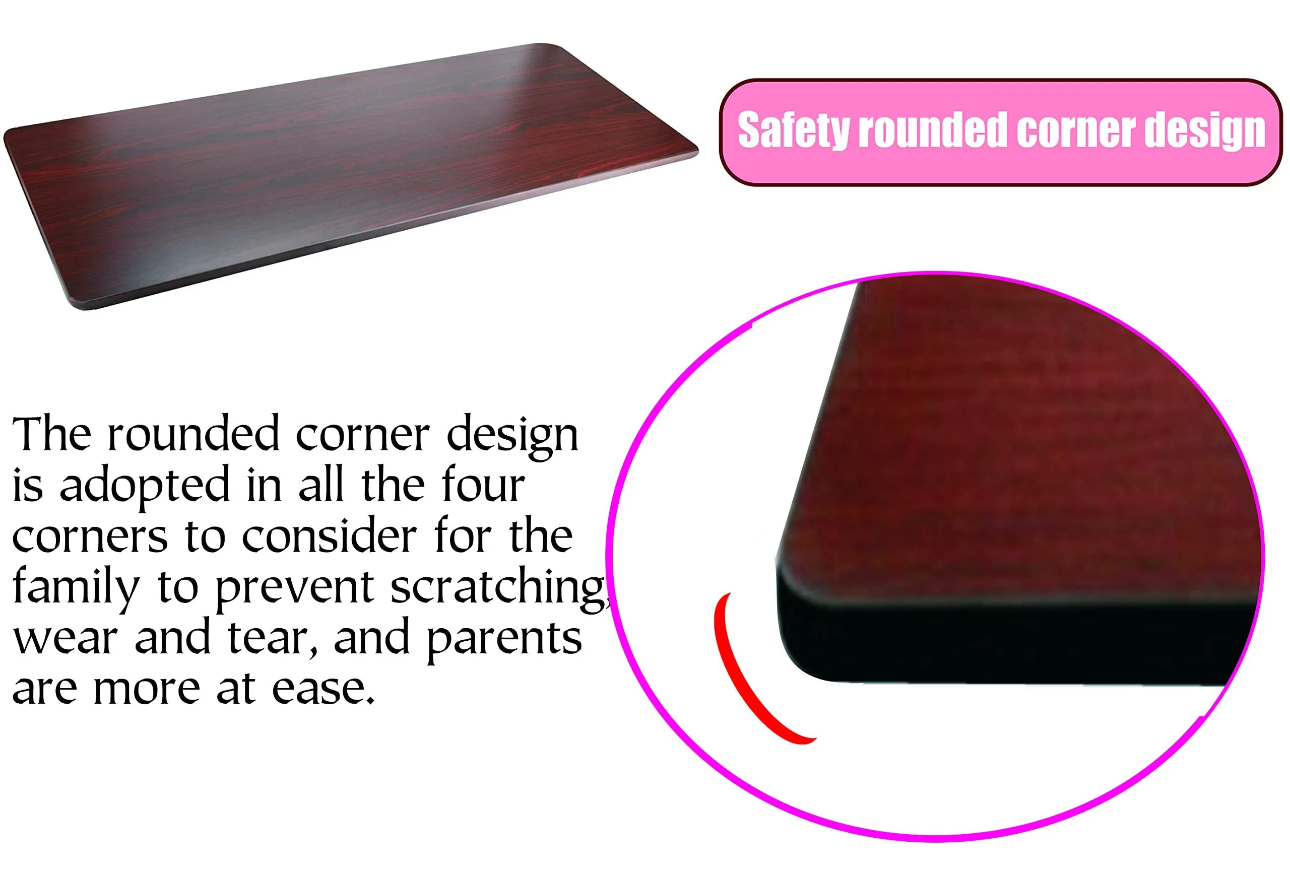 Table top for Centre/Sofa/Office/Coffee Table Folding Wall Brackets Shelf Top Both Side Laminated Semi Gloss finish with PVC Edge Banding.Size-19X32 inchesX17mm Color Rosewood