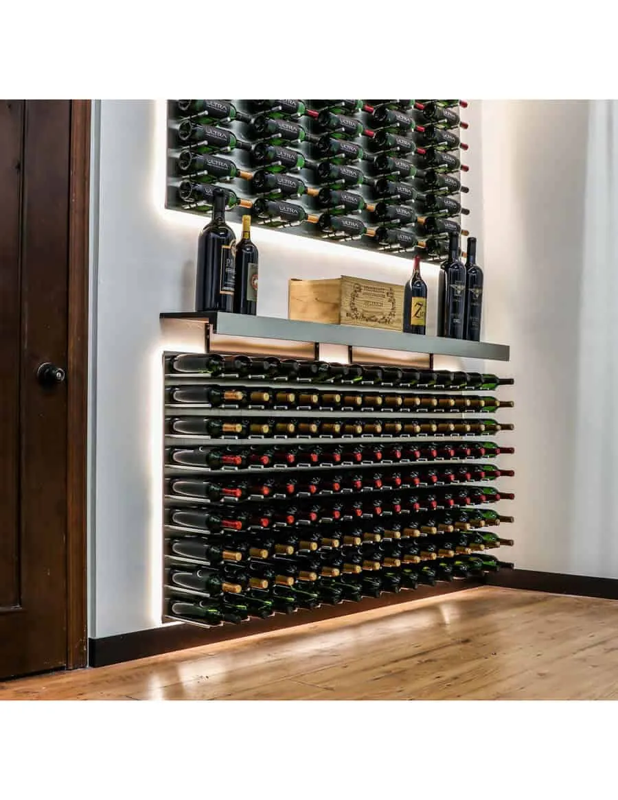 Ultra Wine Racks - Fusion Straight Cork Out Wine Wall Black Acrylic (4 Foot)