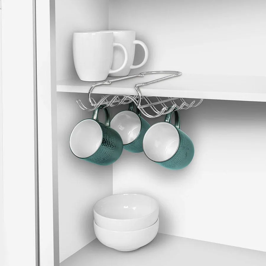 Under The Shelf Steel Cup Holder - Chrome