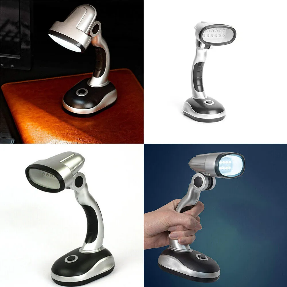 US 1-2 Pack LED Desk Lamp Portable Battery Operated Light Laptop Computer Office