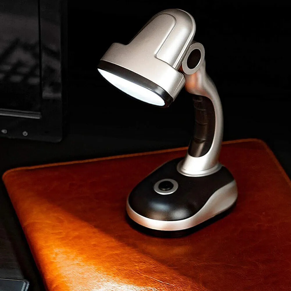 US 1-2 Pack LED Desk Lamp Portable Battery Operated Light Laptop Computer Office