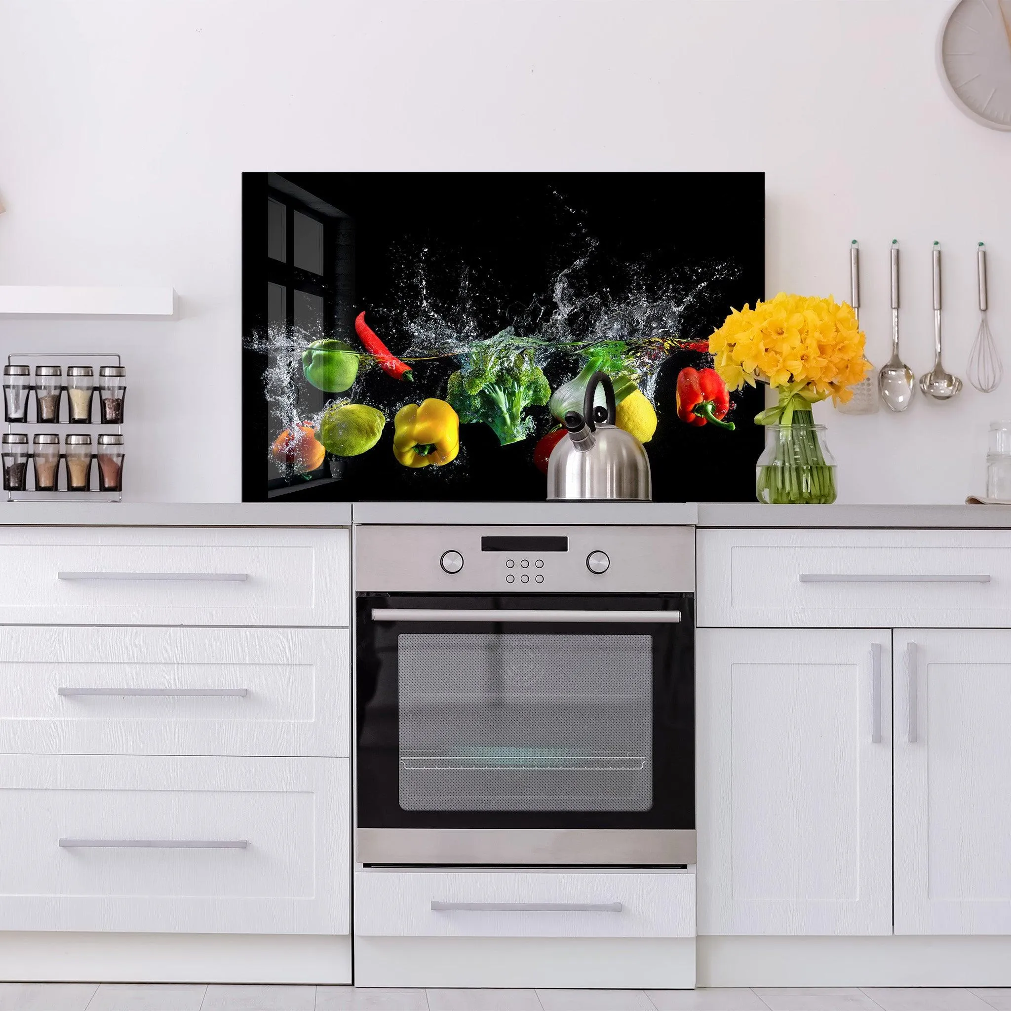 Vegetables In The Water | Glass Printed Backsplash for your Kitchen