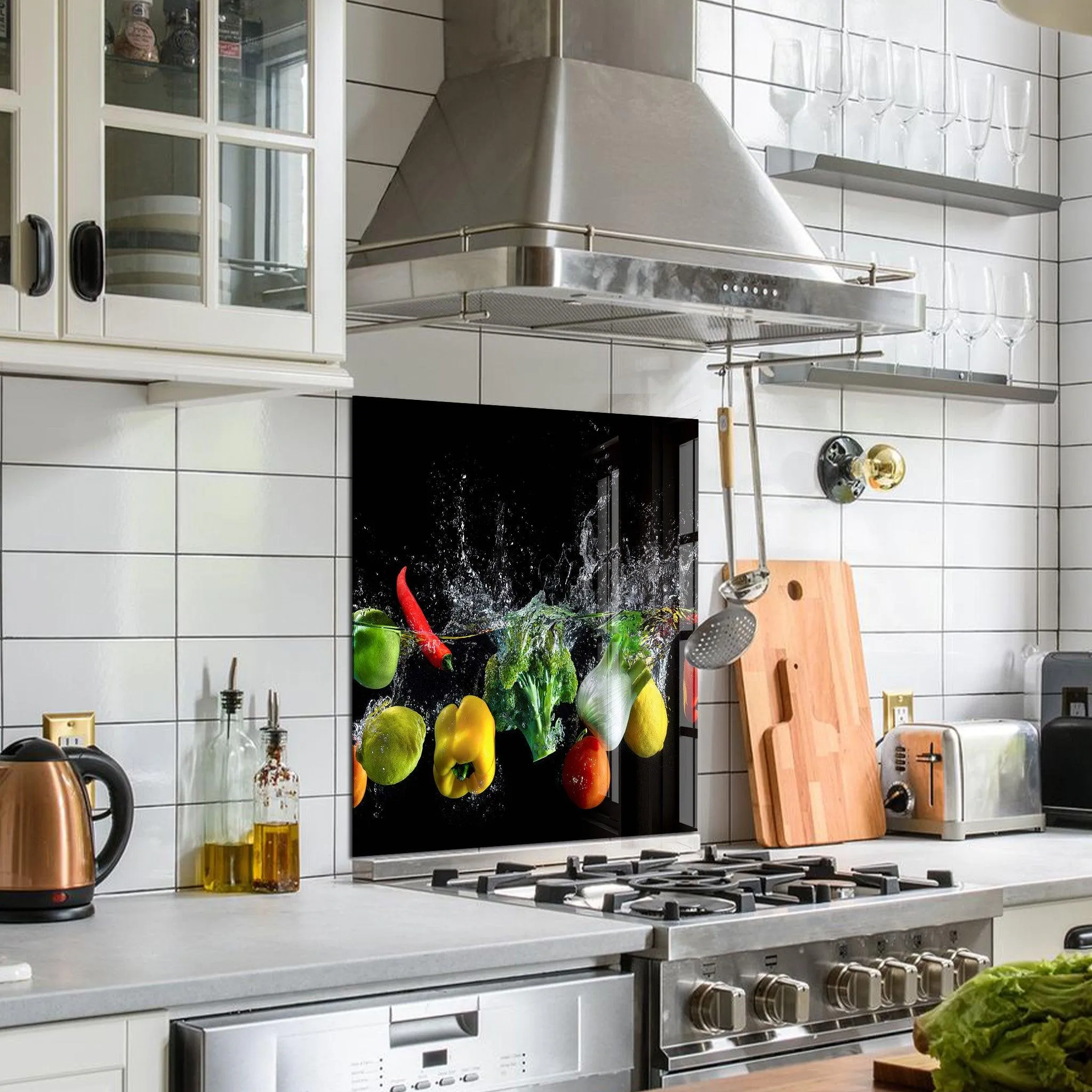 Vegetables In The Water | Glass Printed Backsplash for your Kitchen