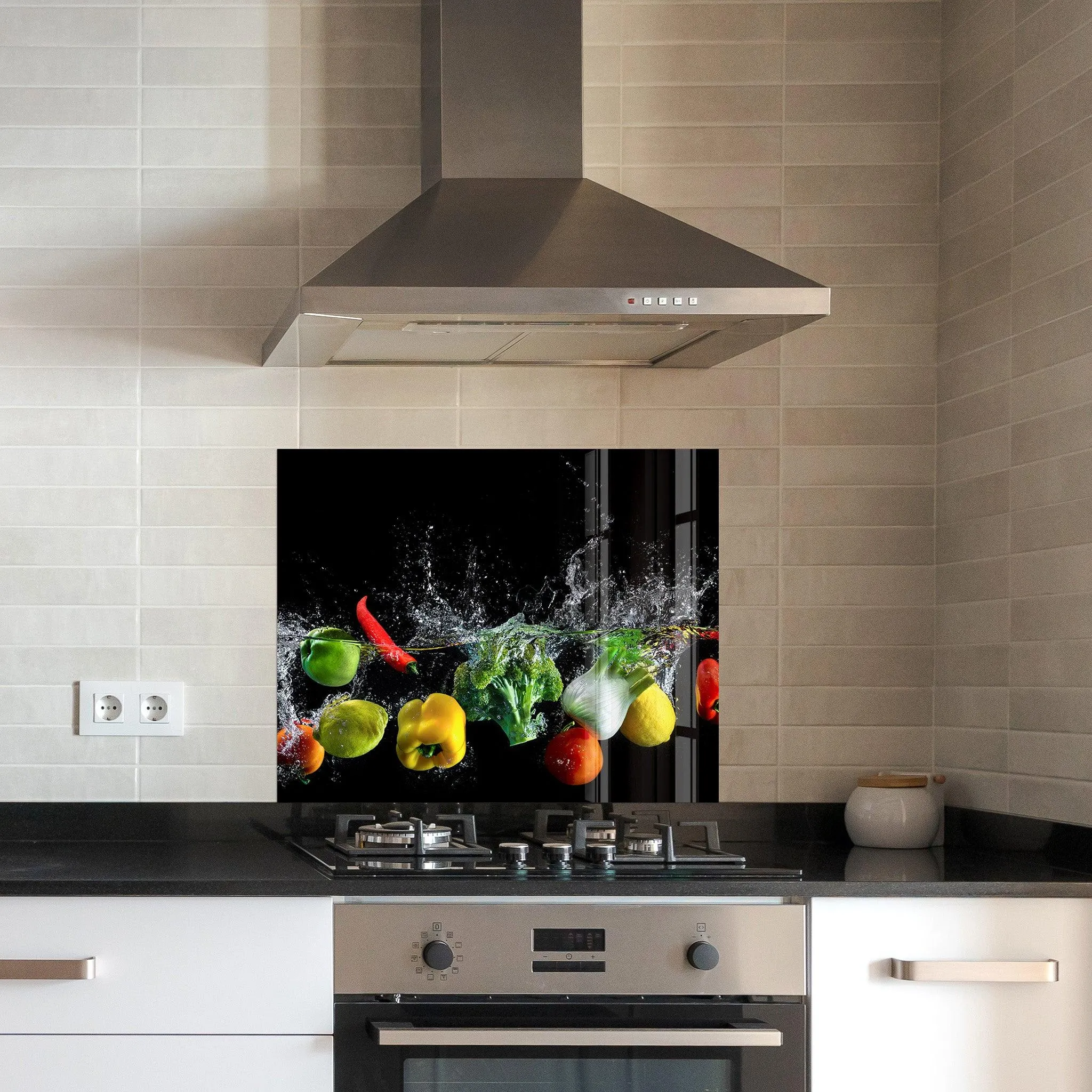 Vegetables In The Water | Glass Printed Backsplash for your Kitchen