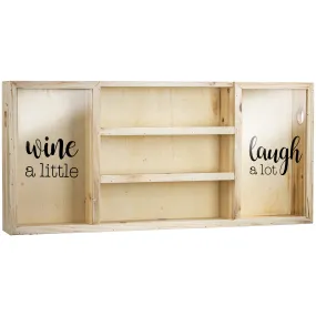 Wall Mounted Woden Wine Rack & Cork Holder (16” x 34.5”)