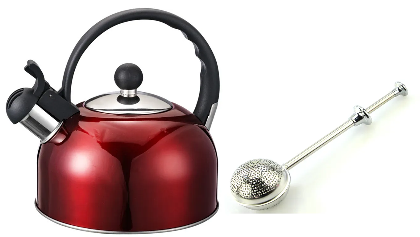 Whistling Kettle For Gas Stove Stainless Steel Kettle with Tea infuser combo