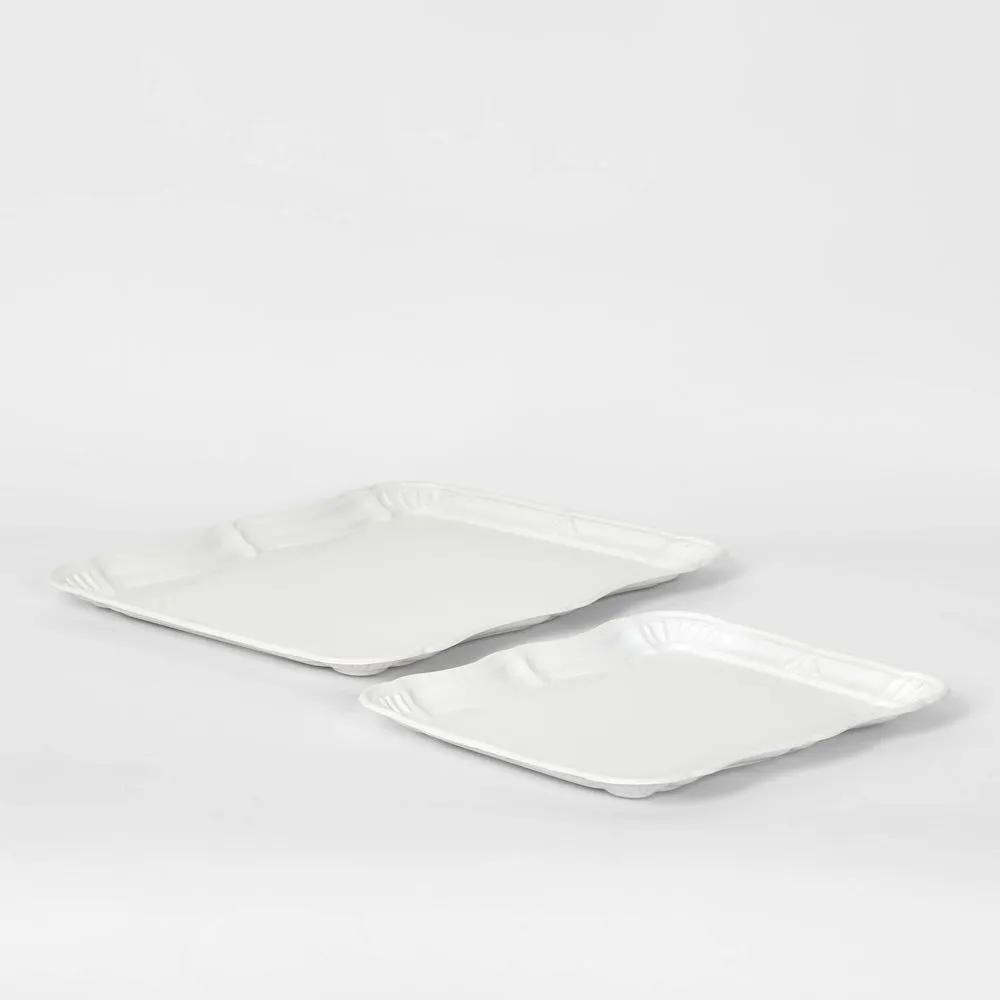 White Metal Trays Set2