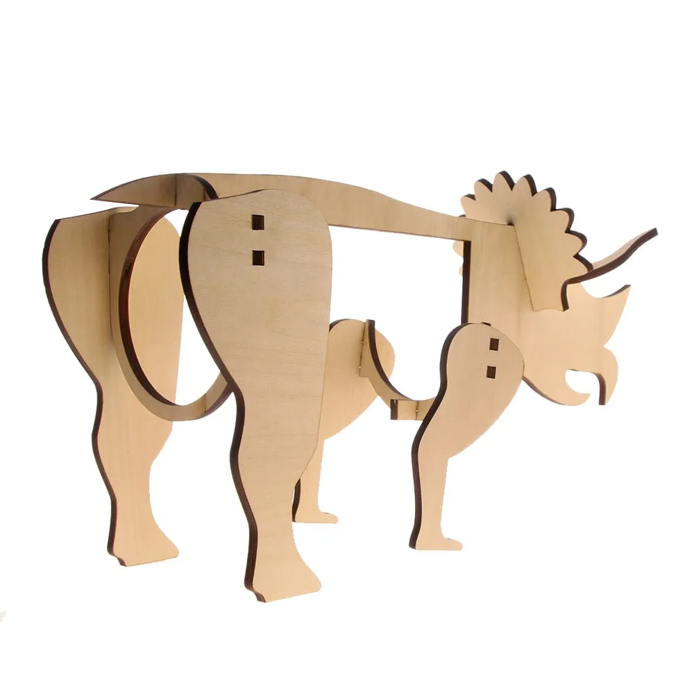 Wooden  Stand Dinosaur Triceratops  Bottle Holder  Storage Minimalist Modern  Best   Lover