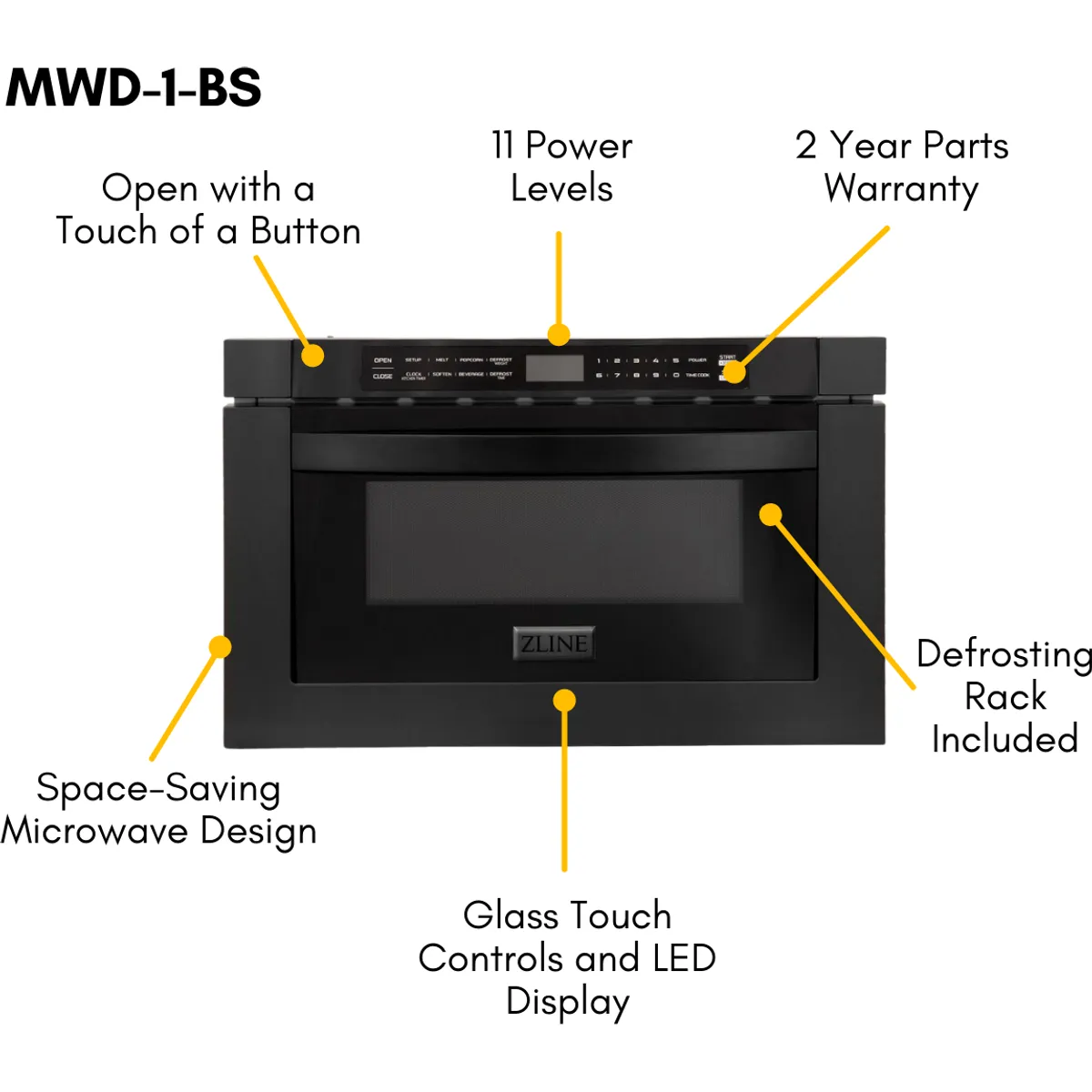 ZLINE Black Stainless Steel 36 Range, 36 Range Hood, Microwave Drawer and Dishwasher Appliance Package